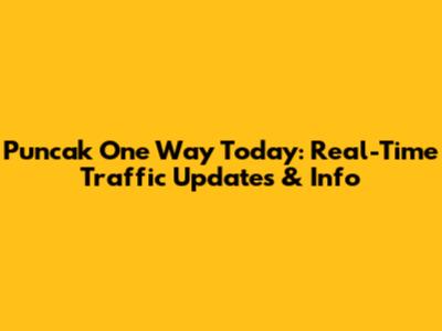 Puncak One Way Today: Real-Time Traffic Updates & Info