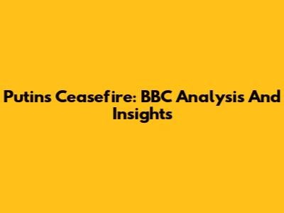 Putin's Ceasefire: BBC Analysis And Insights