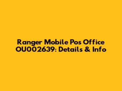 Ranger Mobile Pos Office OU002639: Details & Info