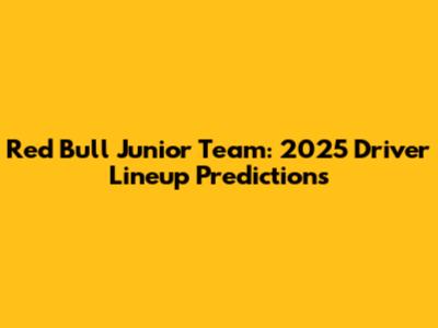 Red Bull Junior Team: 2025 Driver Lineup Predictions