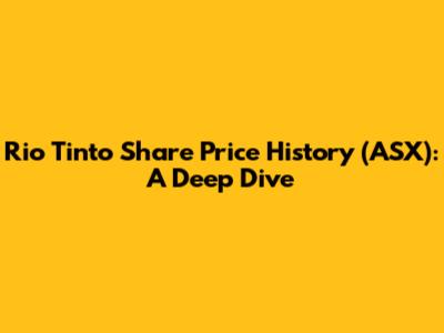 Rio Tinto Share Price History (ASX): A Deep Dive