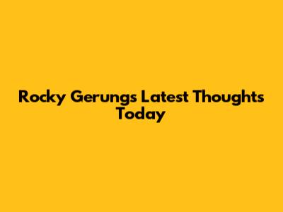 Rocky Gerung's Latest Thoughts Today