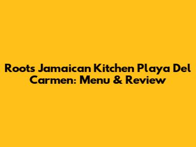 Roots Jamaican Kitchen Playa Del Carmen: Menu & Review