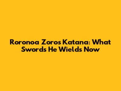 Roronoa Zoro's Katana: What Swords He Wields Now