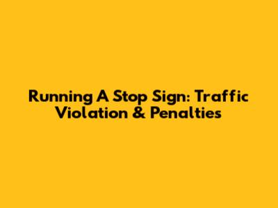 Running A Stop Sign: Traffic Violation & Penalties