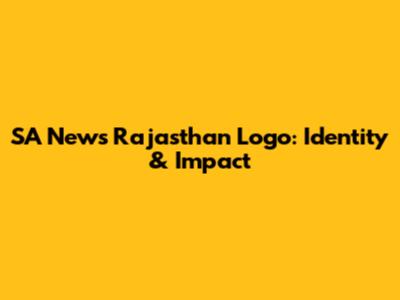 SA News Rajasthan Logo: Identity & Impact