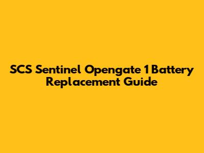 SCS Sentinel Opengate 1 Battery Replacement Guide