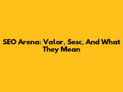 SEO Arena: Valor, Sesc, And What They Mean
