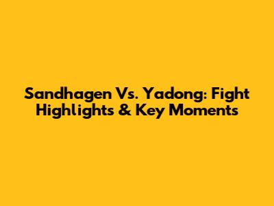 Sandhagen Vs. Yadong: Fight Highlights & Key Moments
