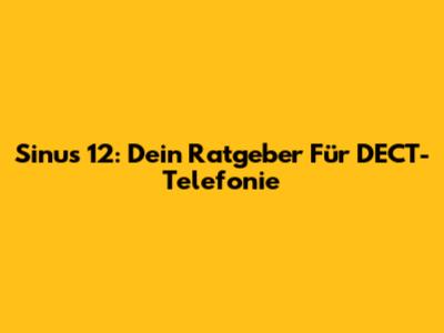 Sinus 12: Dein Ratgeber Für DECT-Telefonie