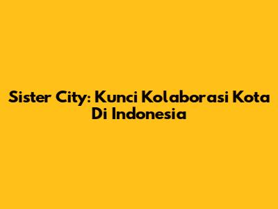 Sister City: Kunci Kolaborasi Kota Di Indonesia
