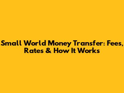 Small World Money Transfer: Fees, Rates & How It Works