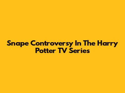 Snape Controversy In The Harry Potter TV Series