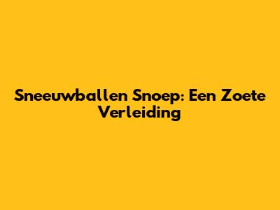 Sneeuwballen Snoep: Een Zoete Verleiding