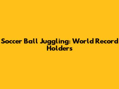 Soccer Ball Juggling: World Record Holders