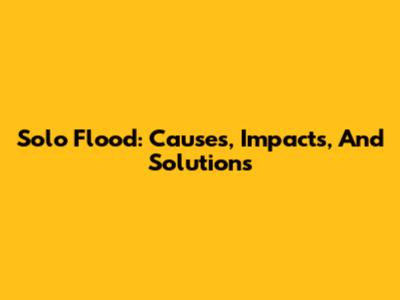 Solo Flood: Causes, Impacts, And Solutions
