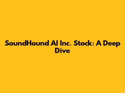 SoundHound AI Inc. Stock: A Deep Dive