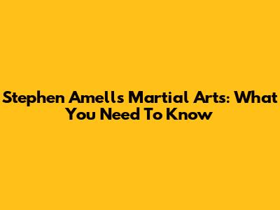 Stephen Amell's Martial Arts: What You Need To Know