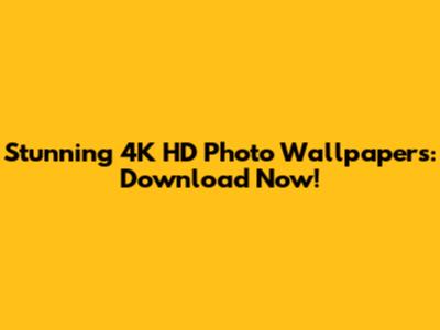 Stunning 4K HD Photo Wallpapers: Download Now!