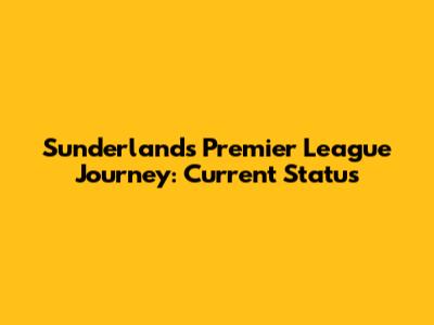 Sunderland's Premier League Journey: Current Status