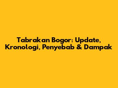 Tabrakan Bogor: Update, Kronologi, Penyebab & Dampak
