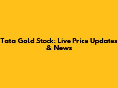 Tata Gold Stock: Live Price Updates & News