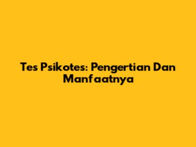 Tes Psikotes: Pengertian Dan Manfaatnya