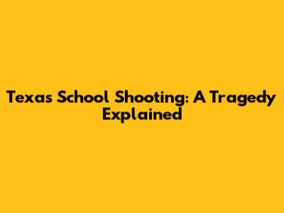 Texas School Shooting: A Tragedy Explained