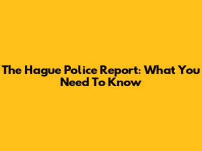 The Hague Police Report: What You Need To Know