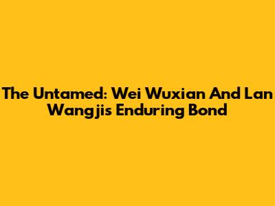 The Untamed: Wei Wuxian And Lan Wangji's Enduring Bond