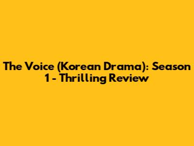 The Voice (Korean Drama): Season 1 - Thrilling Review