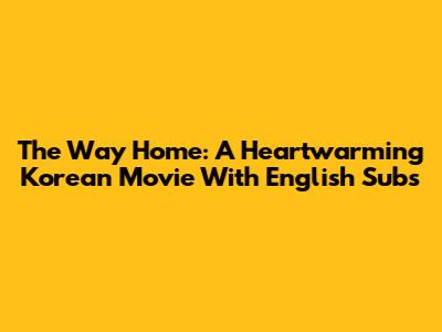 The Way Home: A Heartwarming Korean Movie With English Subs