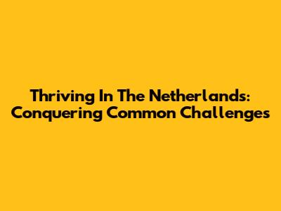 Thriving In The Netherlands: Conquering Common Challenges