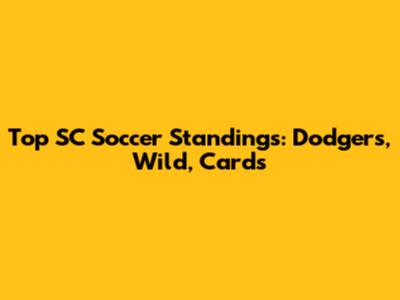Top SC Soccer Standings: Dodgers, Wild, Cards