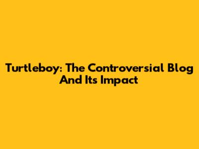 Turtleboy: The Controversial Blog And Its Impact