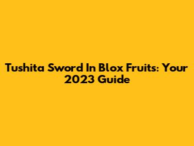 Tushita Sword In Blox Fruits: Your 2023 Guide