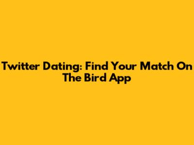 Twitter Dating: Find Your Match On The Bird App