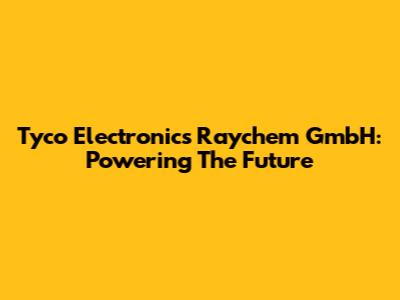 Tyco Electronics Raychem GmbH: Powering The Future