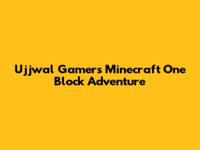 Ujjwal Gamer's Minecraft One Block Adventure