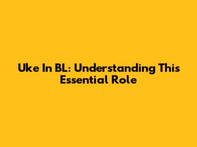 Uke In BL: Understanding This Essential Role