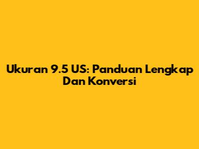 Ukuran 9.5 US: Panduan Lengkap Dan Konversi