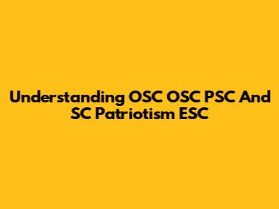 Understanding "OSC OSC PSC" And "SC Patriotism ESC"