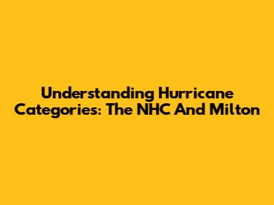 Understanding Hurricane Categories: The NHC And Milton