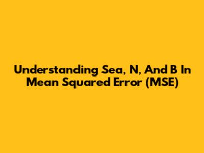 Understanding Sea, N, And B In Mean Squared Error (MSE)
