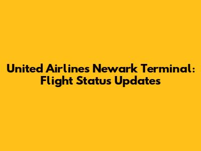 United Airlines Newark Terminal: Flight Status Updates
