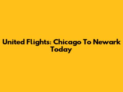 United Flights: Chicago To Newark Today