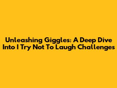 Unleashing Giggles: A Deep Dive Into 'I Try Not To Laugh' Challenges