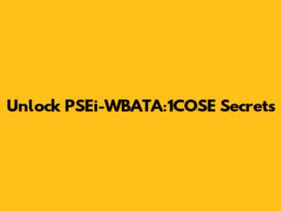 Unlock PSEi-WBATA:1COSE Secrets