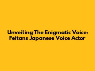 Unveiling The Enigmatic Voice: Feitan's Japanese Voice Actor
