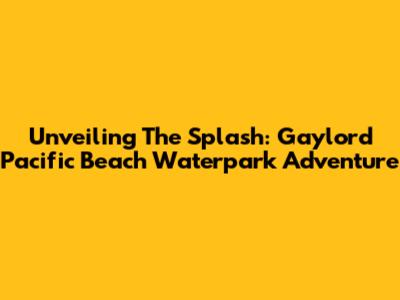 Unveiling The Splash: Gaylord Pacific Beach Waterpark Adventure